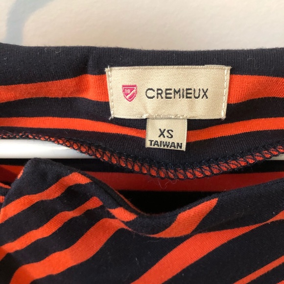 Cremieux Navy Orange Stripes Geometric ShIft Dress - Picture 3 of 3